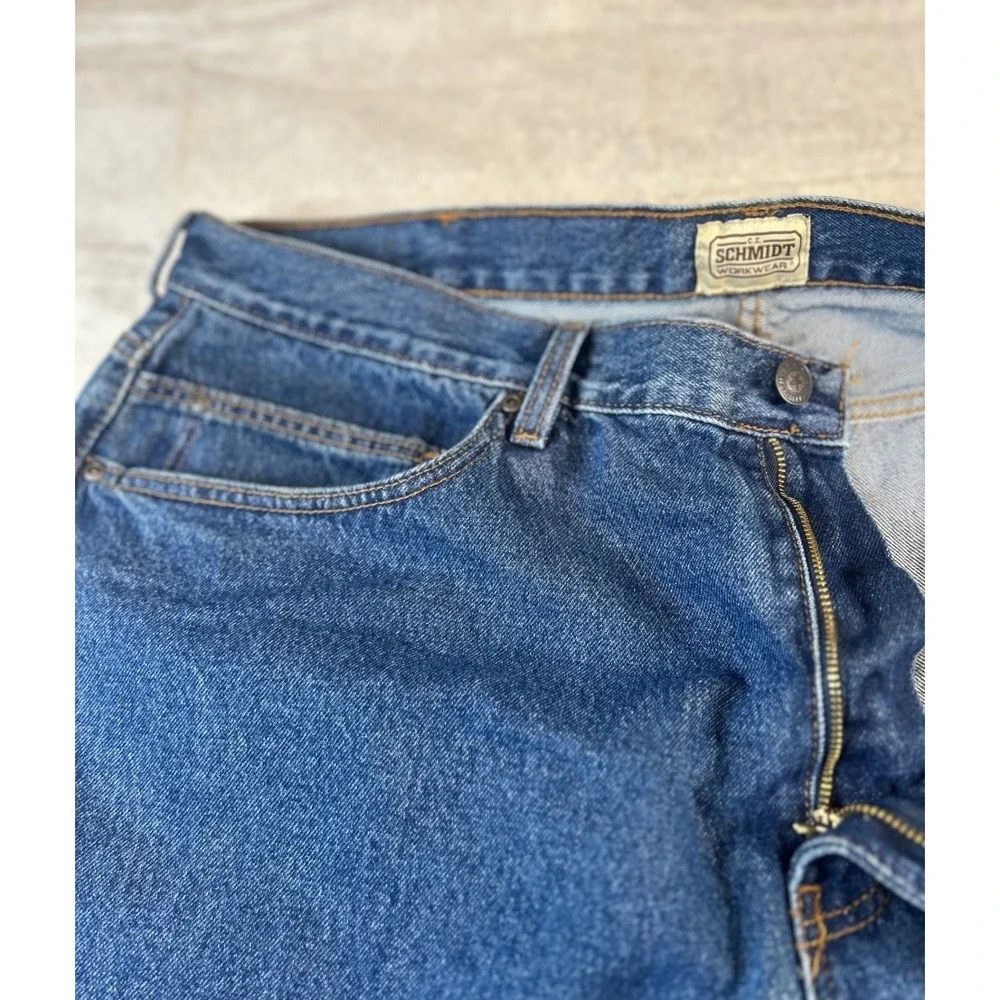 C.E. Schmidt Workwear Mens Jeans Blue Cotton Denim Straight Leg‎ 44x30
